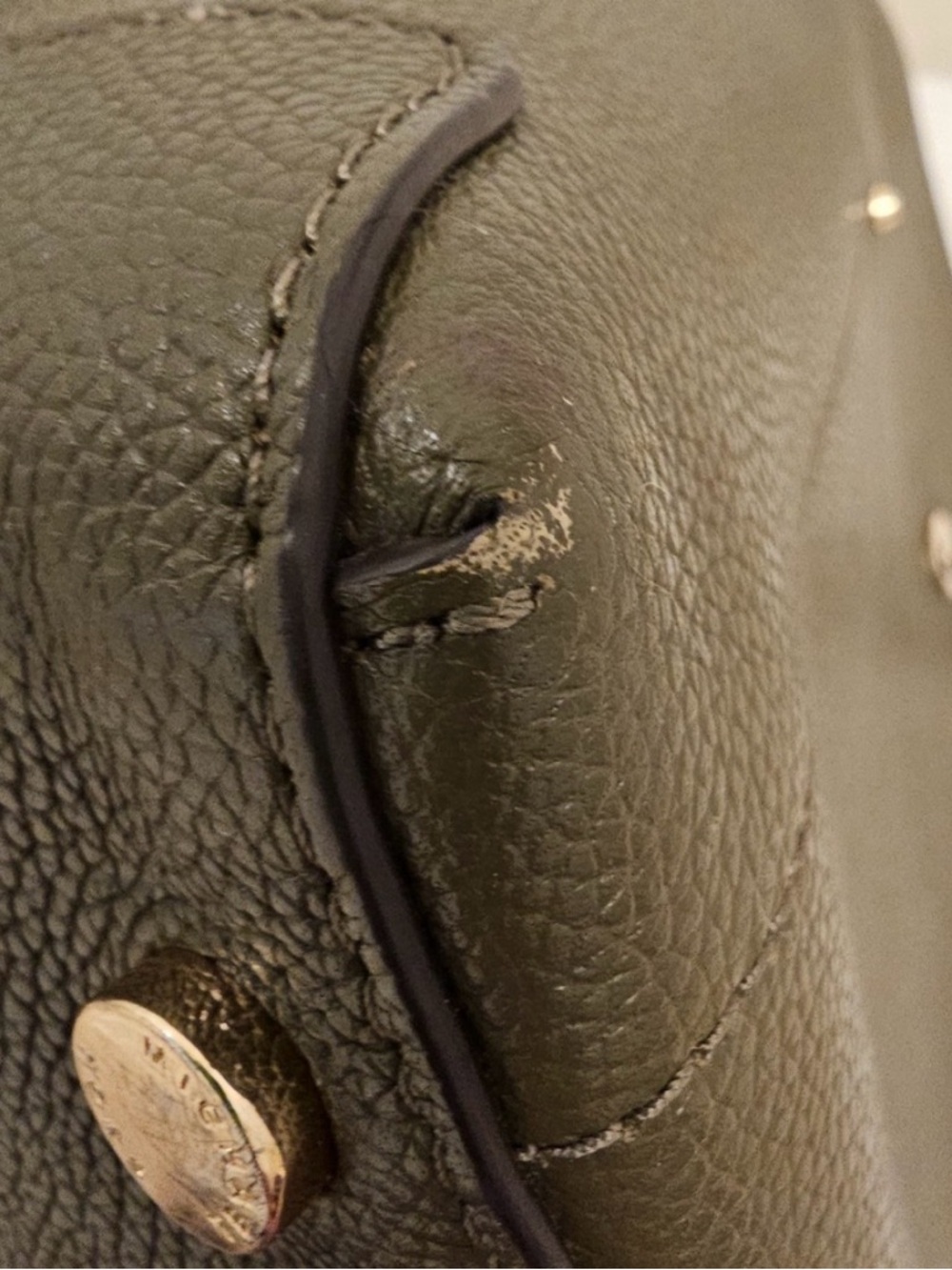 Michael Kors Olive Pebbled Leather Backpack with Gold Hardware - Picture 13 of 13